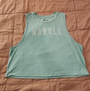 NoBull Muscle Crop Tank, Size XL, light teal green